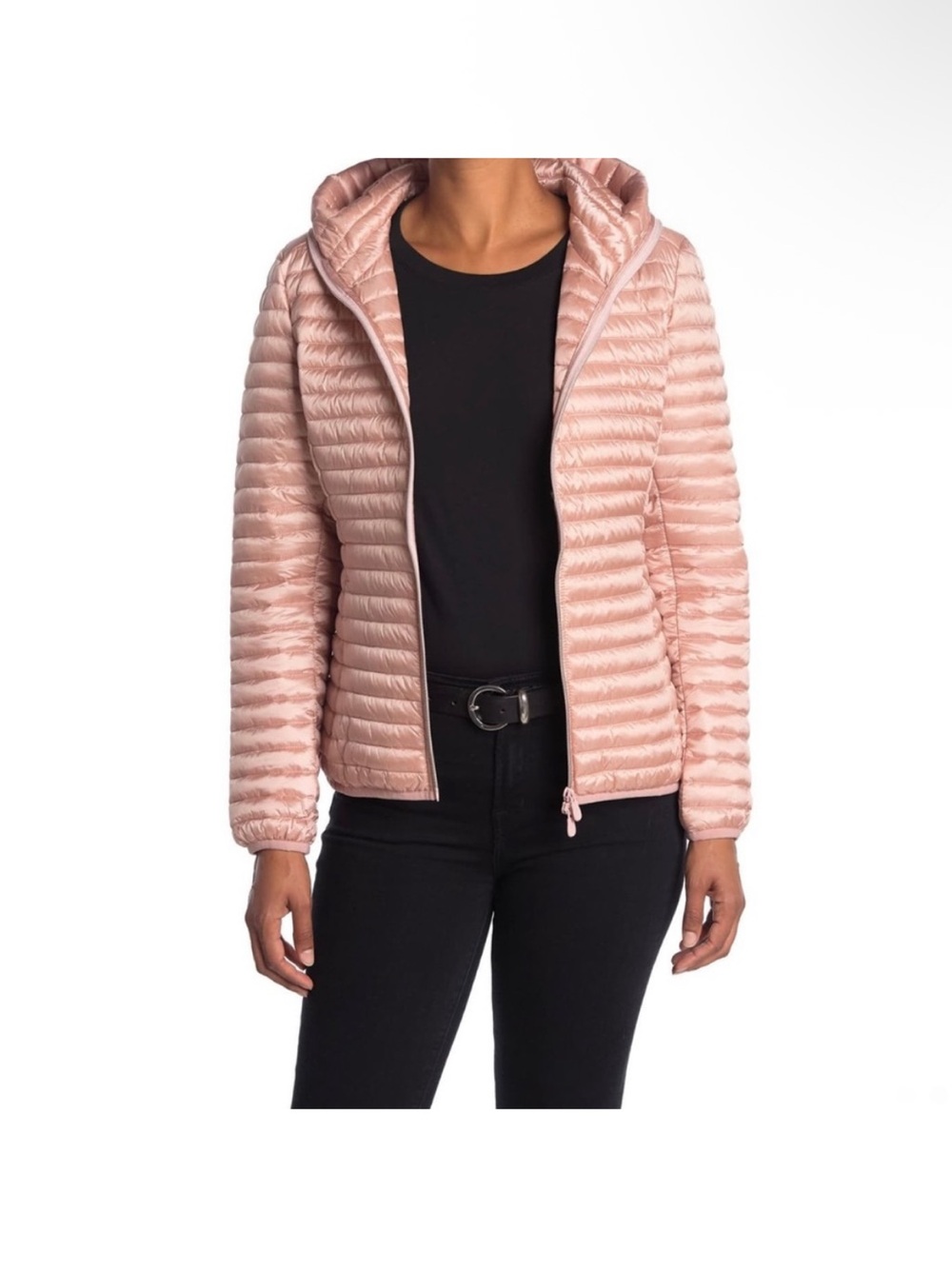 Save The Duck NWT Iris Hooded Puffer Pink Jacket like new M/2